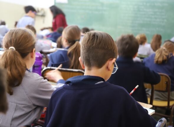 Children,Writing,In,The,Classroom.,Students,In,Class,Copying,Text